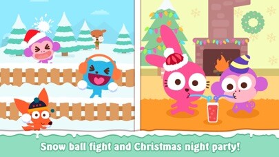 Emulate iPhone app Purple Pink Snowy Day using MyAndroid