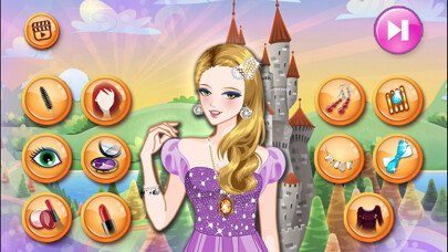 Emulate iPhone app Purple Sky: Cinderella Makeup. Dressup a princess using MyAndroid