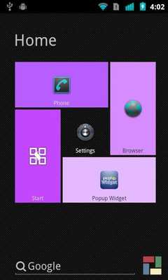 Emulate Android APK Purple theme for SquareHome