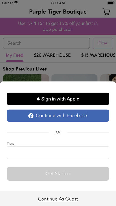 Emulate iPhone app Purple Tiger Boutique using MyAndroid Emulate iPhone app Purple Tiger Boutique using MyAndroid