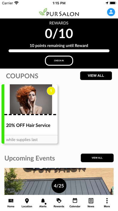 Emulate iPhone app Pur Salon - Charlotte Salon using MyAndroid
