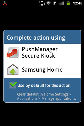 Emulate Android APK PushManager Secure Kiosk