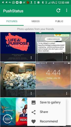 Run android online APK PushStatus from MyAndroid or emulate PushStatus using MyAndroid