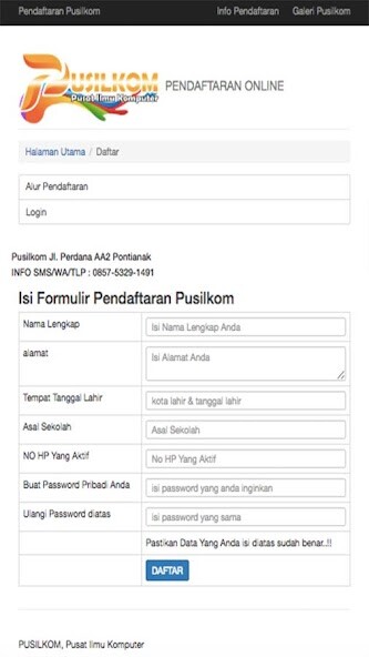 Run android online APK PUSILKOM from MyAndroid or emulate PUSILKOM using MyAndroid
