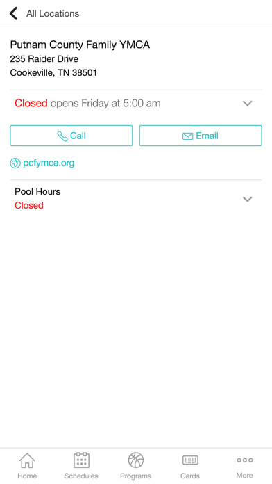 Emulate iPhone app Putnam County Family YMCA using MyAndroid