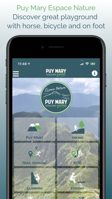 Emulate iPhone app Puy Mary Espace Nature using MyAndroid