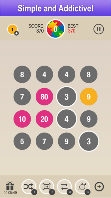 Emulate iPhone app Puzzle 10 - Merge Numbers using MyAndroid Emulate iPhone app Puzzle 10 - Merge Numbers using MyAndroid