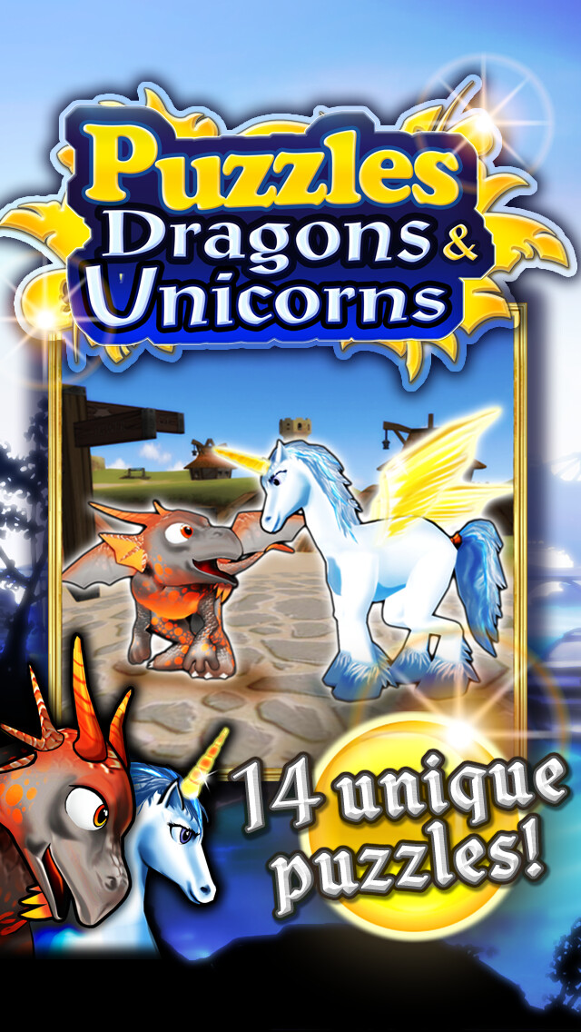 Emulate iPhone app Puzzles dragons & unicorns puzzle game collection for kids and toddlers using MyAndroid
