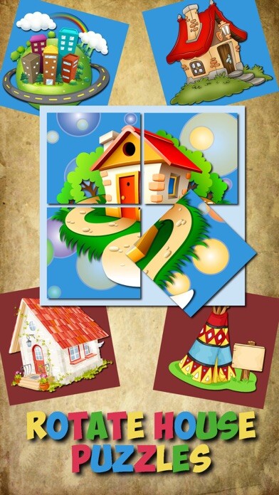 Emulate iPhone app Puzzles - houses for children using MyAndroid