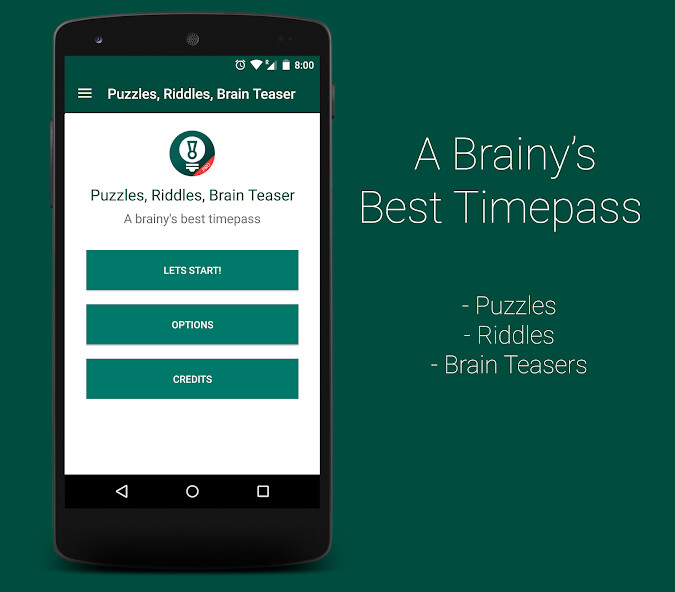 Run android online APK Puzzles, Riddles, BrainTeasers from MyAndroid or emulate Puzzles, Riddles, BrainTeasers using MyAndroid