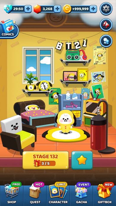 Emulate iPhone app PUZZLE STAR BT21 using MyAndroid