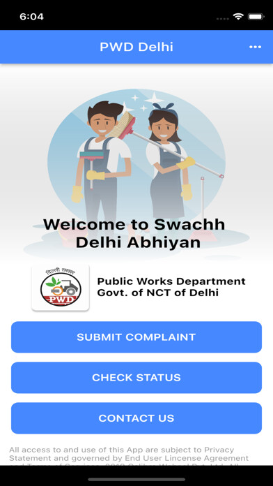 Emulate iPhone app PWD Swachh Delhi using MyAndroid