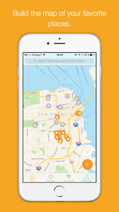 Emulate iPhone app Pyfl - Favorite places map using MyAndroid Emulate iPhone app Pyfl - Favorite places map using MyAndroid
