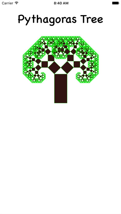 Emulate iPhone app PythagorasTree using MyAndroid