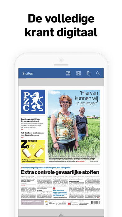 Emulate iPhone app PZC - Digitale krant using MyAndroid