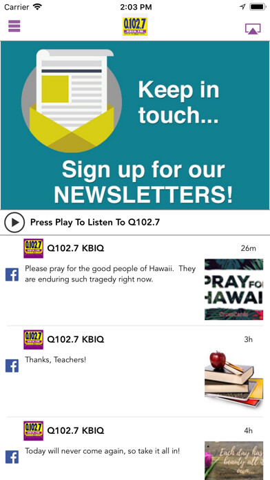 Emulate iPhone app Q102.7 KBIQ using MyAndroid Emulate iPhone app Q102.7 KBIQ using MyAndroid
