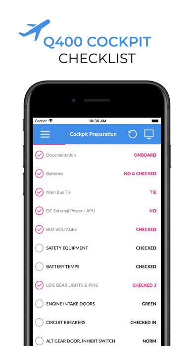 Emulate iPhone app Q400 Cockpit Checklist using MyAndroid Emulate iPhone app Q400 Cockpit Checklist using MyAndroid