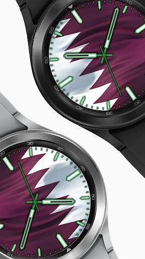 Run android online APK Qatar Flag Animated Watch Face from MyAndroid or emulate Qatar Flag Animated Watch Face using MyAndroid