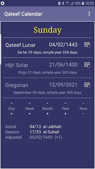 Run android online APK Qateef Calendar from MyAndroid or emulate Qateef Calendar using MyAndroid