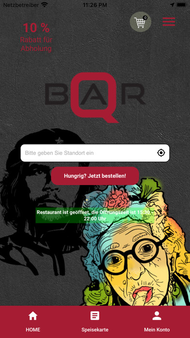 Emulate iPhone app Q-Bar Düren using MyAndroid