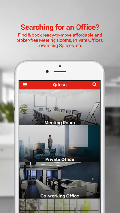 Emulate iPhone app Qdesq - Ready to move in office spaces using MyAndroid Emulate iPhone app Qdesq - Ready to move in office spaces using MyAndroid