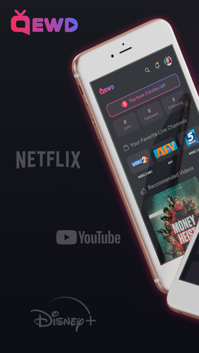 Emulate iPhone app QEWD: Find What to Watch Now using MyAndroid