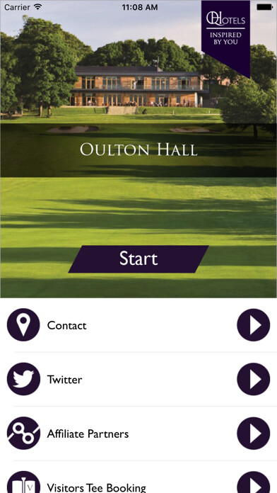 Emulate iPhone app QHotels: Oulton Hall using MyAndroid
