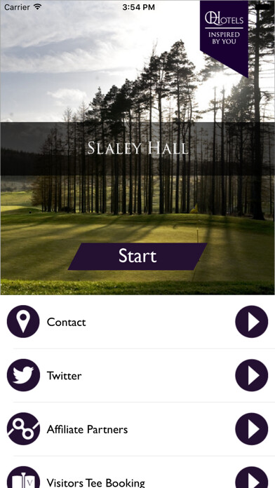 Emulate iPhone app QHotels: Slaley Hall using MyAndroid