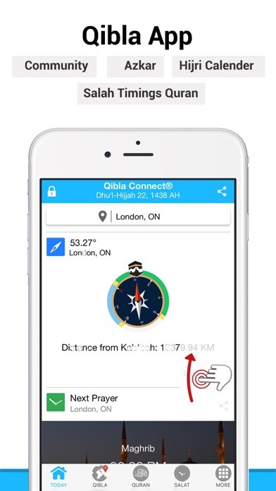 Emulate iPhone app Qibla Connect® - Salah Times using MyAndroid
