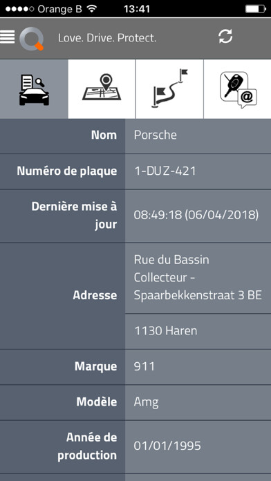 Emulate iPhone app Q Love. Drive. Protect. using MyAndroid