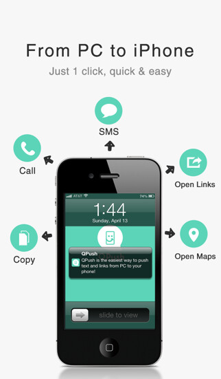 Emulate iPhone app QPush - Push Text and Links from PC, Quick & Easy using MyAndroid Emulate iPhone app QPush - Push Text and Links from PC, Quick & Easy using MyAndroid