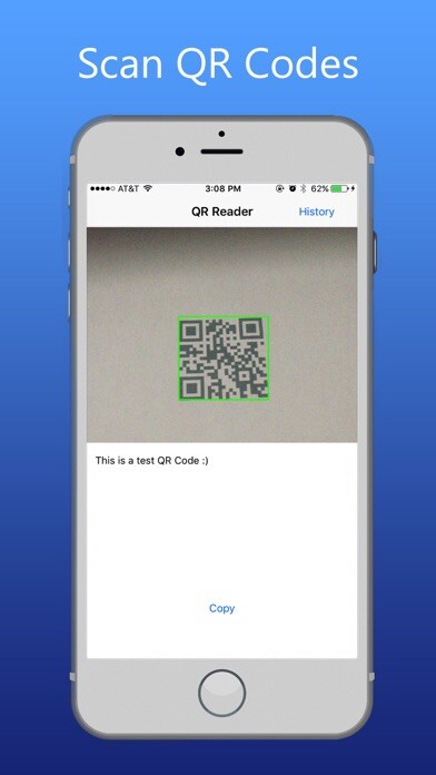 Emulate iPhone app QR Code Reader, Creator, and Scanner for QR Codes using MyAndroid