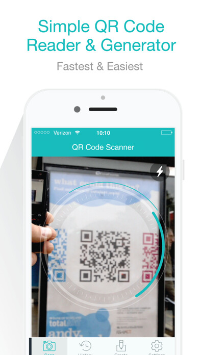 Emulate iPhone app QR Code Reader & Scanner - Instant Scan & Generation - using MyAndroid