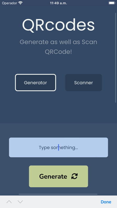 Emulate iPhone app QR Codes Scanner and Generator using MyAndroid