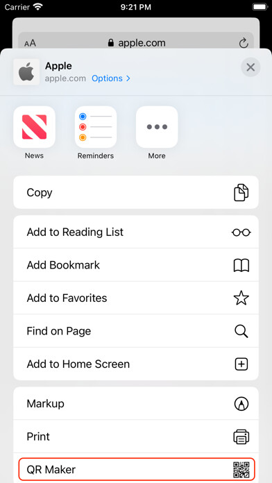 Emulate iPhone app QR Maker for Safari(extension) using MyAndroid Emulate iPhone app QR Maker for Safari(extension) using MyAndroid