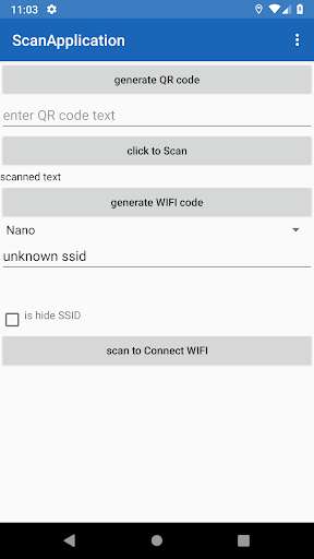 Run android online APK QRScan&Gene from MyAndroid or emulate QRScan&Gene using MyAndroid