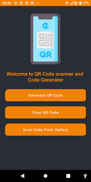 Run android online APK QR Scanner App from MyAndroid or emulate QR Scanner App using MyAndroid
