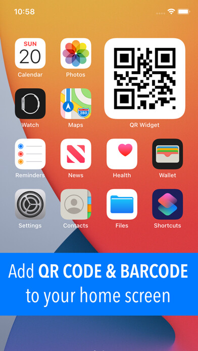 Emulate iPhone app QR Widget + Barcode Scanner using MyAndroid