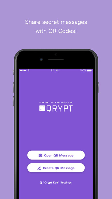 Emulate iPhone app QRYPT - Secret QR Messages - using MyAndroid