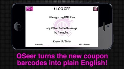 Emulate iPhone app QSeer Coupon Reader using MyAndroid