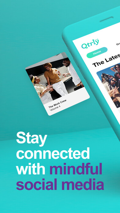 Emulate iPhone app Qtrly - Mindful Social Media using MyAndroid