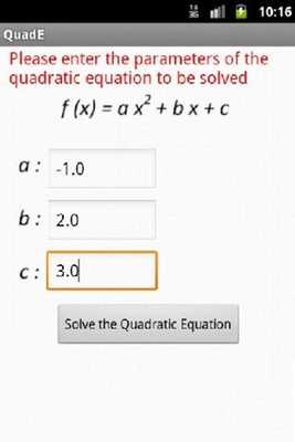 Emulate Android APK Quadratic Equation Solve/Graph Emulate Android APK Quadratic Equation Solve/Graph