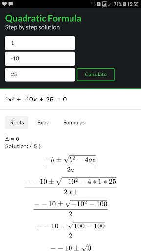 Run android online APK Quadratic Formula - Step by Step from MyAndroid or emulate Quadratic Formula - Step by Step using MyAndroid