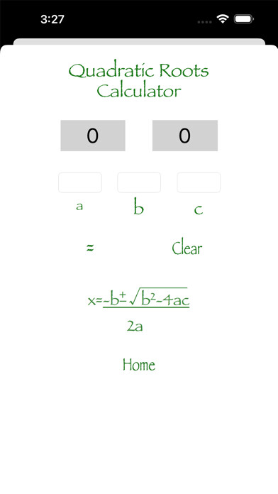 Emulate iPhone app Quadratic Roots Calculator using MyAndroid Emulate iPhone app Quadratic Roots Calculator using MyAndroid