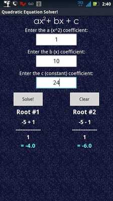Emulate Android APK Quadratic Solver Exact Answer Emulate Android APK Quadratic Solver Exact Answer