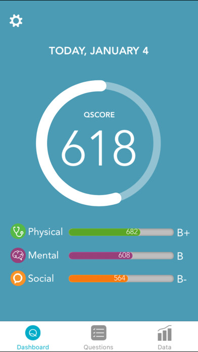 Emulate iPhone app Qualia Plus - Health Score and Tracker using MyAndroid