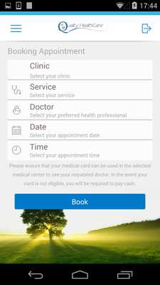Emulate Android APK Quality HealthCare eBooking