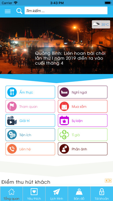 Emulate iPhone app Quang Binh Tourism using MyAndroid