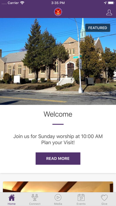 Emulate iPhone app Queens Baptist Church NY using MyAndroid