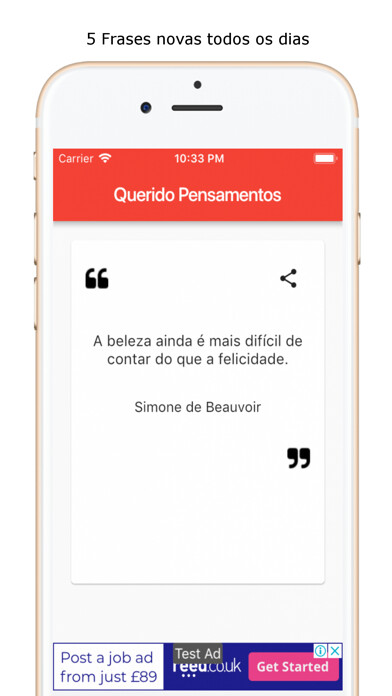 Emulate iPhone app Querido Pensamentos using MyAndroid